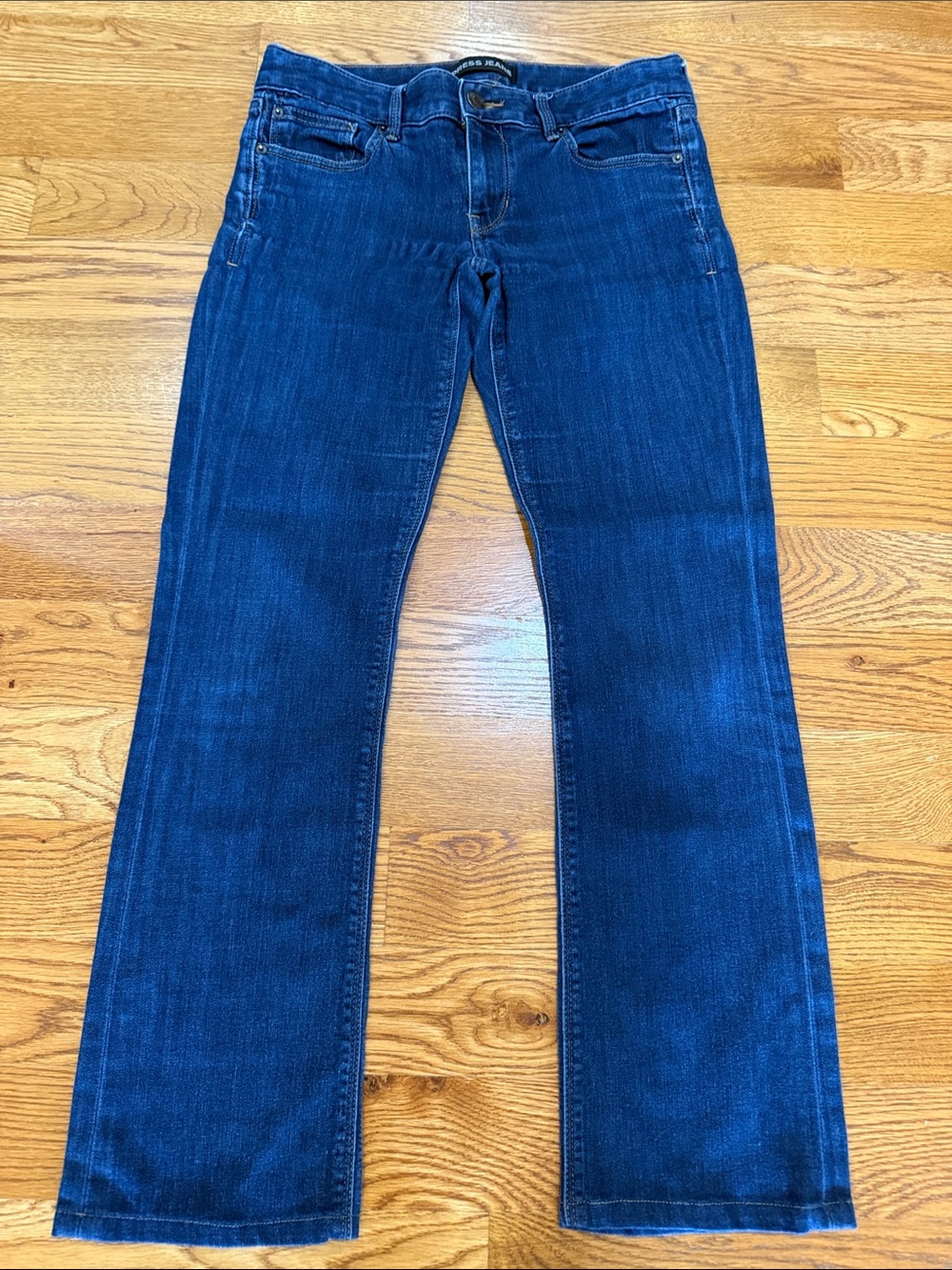 Express Barely Boot Jeans Size 6 Low Rise Dark Wash Y2K Stretch Denim